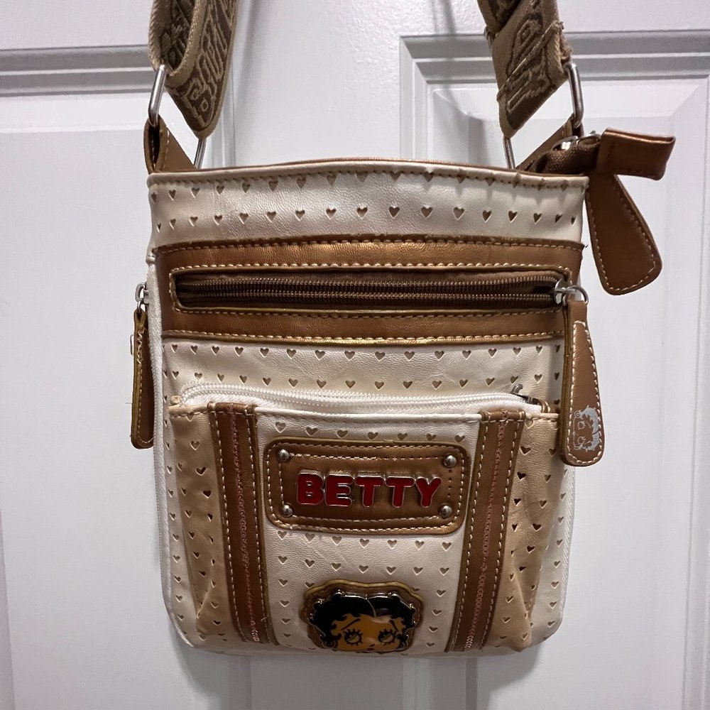 Betty Boop crossbody bag cream and gold